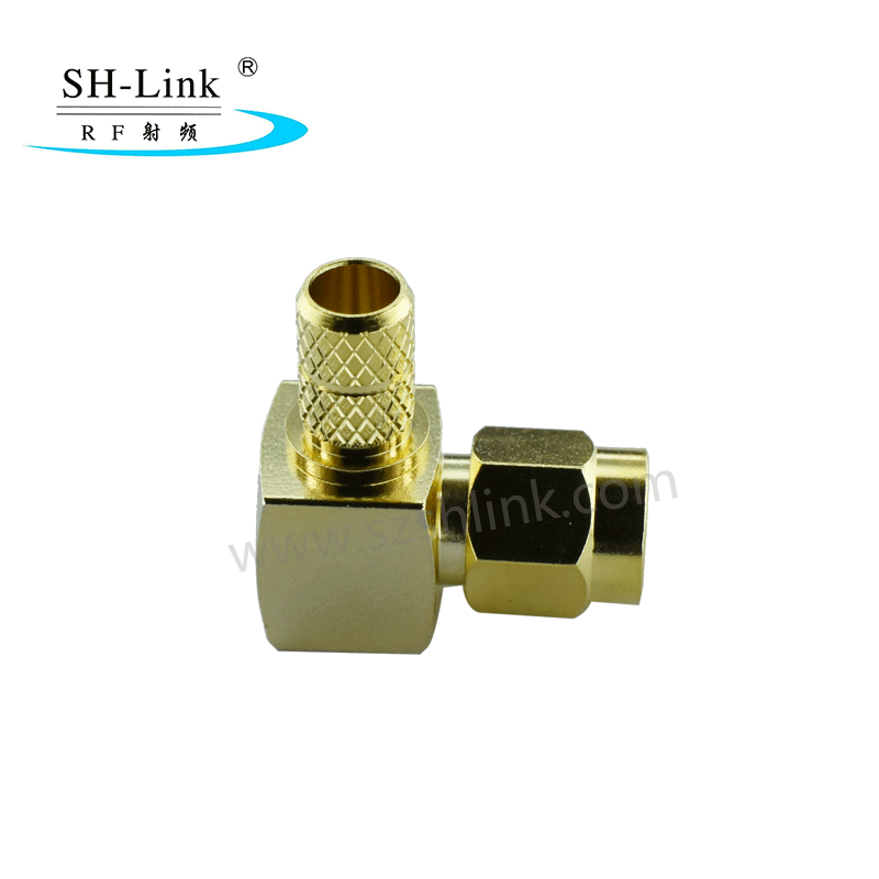 RF 90 degrees SMA coaxial male connector for RG316 RG174 cable